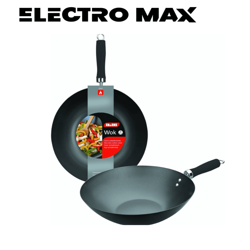 Ibili 450530 Wok MOKA 30 cm – Revêtement Antiadhésif Tous Feux