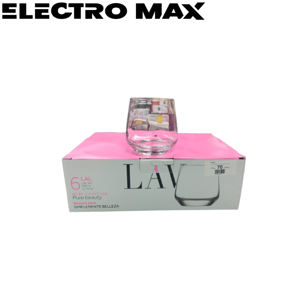 DR LAL361 Lot de 6 Verres à Eau – Style Moderne et Haute Résistance