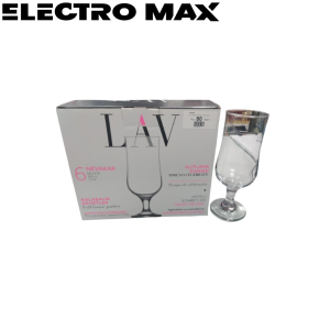 Lav YR NEV567 Lot de 6 Verres à Pied – Élégants pour Vin ou Apéritif
