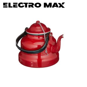Ibili 910410 Bouilloire Rouge 1L – Bouilloire Vintage en Aluminium | Idéale pour Chauffage Rapide de l’Eau au Quotidien