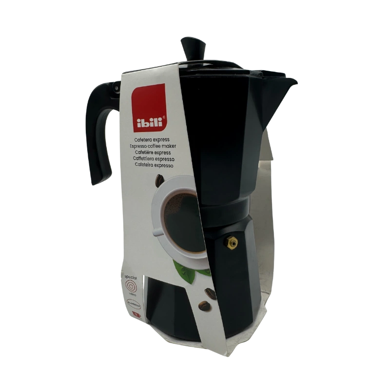 Ibili 612209 Cafetière Expresso BAHIA Black 9 Tasses – Aluminium Tous Feux sauf Induction