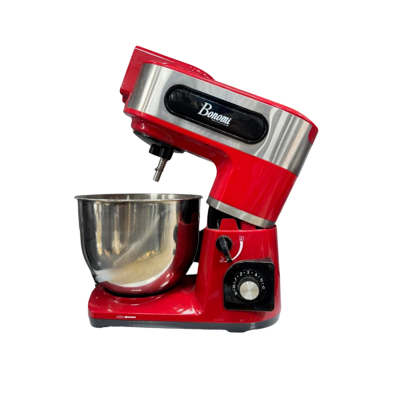 Bonomi BNM-6428 Pétrin 7L Gris Rouge – Robot Pâtissier Puissant et Multifonction