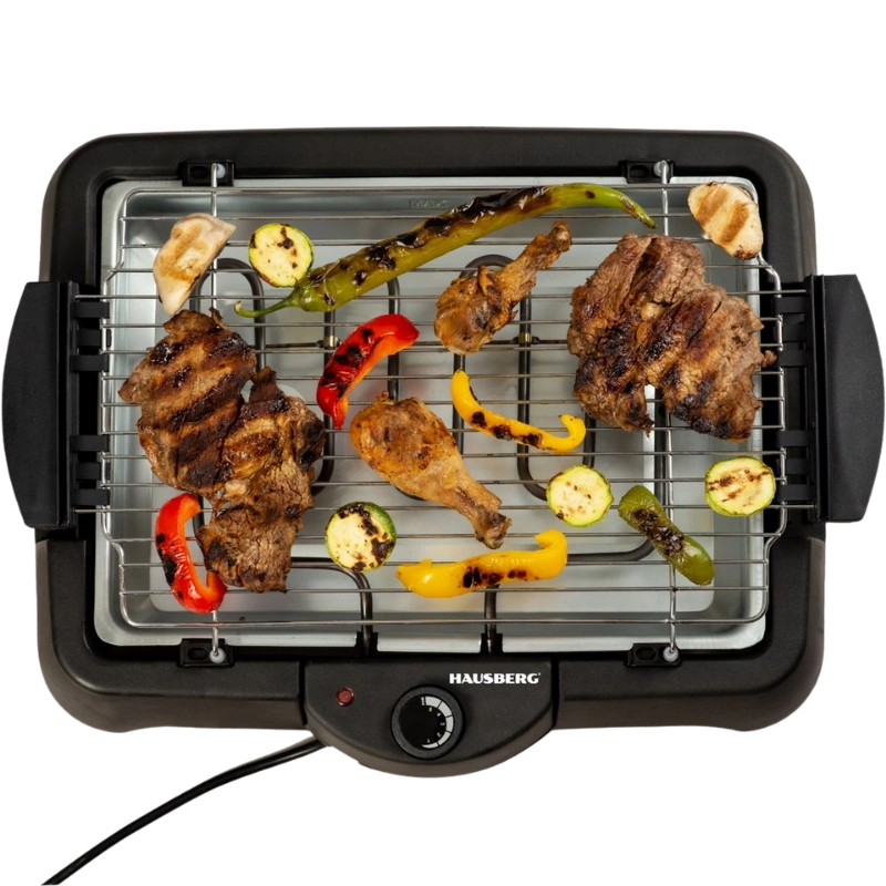Hausberg HB-523 Barbecue Grill Électrique – Compact, Puissant et Idéal pour des Grillades Parfaites
