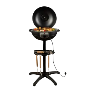 Hausberg HB-540 Ensemble Gril Électrique avec Support – Barbecue Puissant, Pratique et Facile à Utiliser