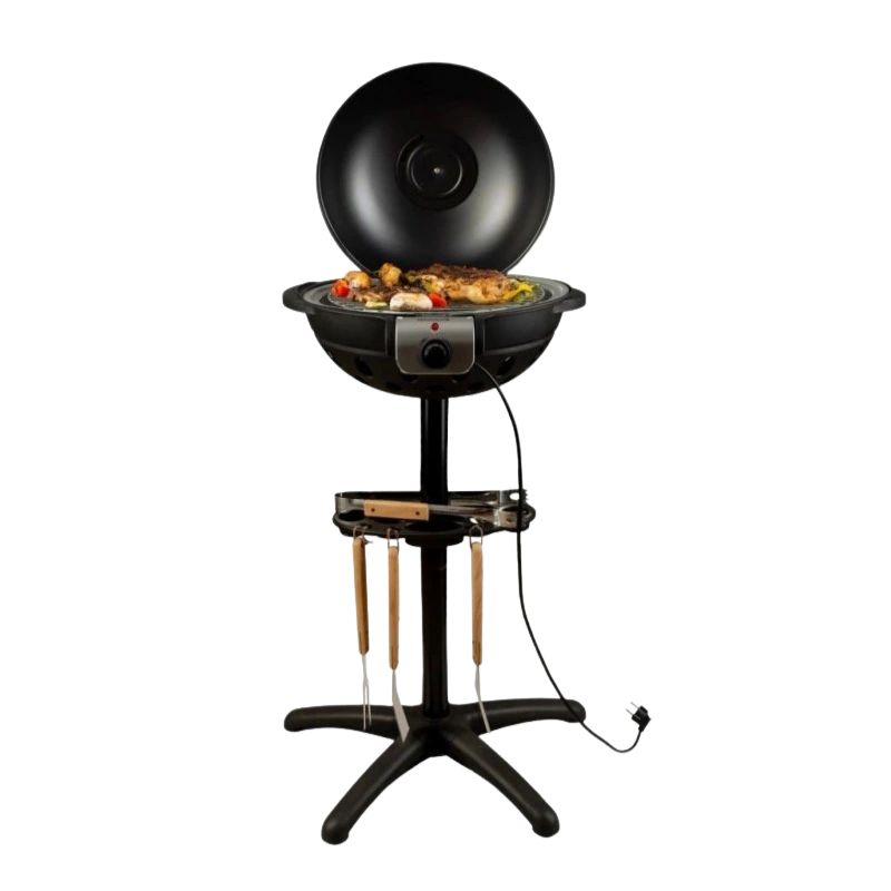 Hausberg HB-540 Ensemble Gril Électrique avec Support – Barbecue Puissant, Pratique et Facile à Utiliser