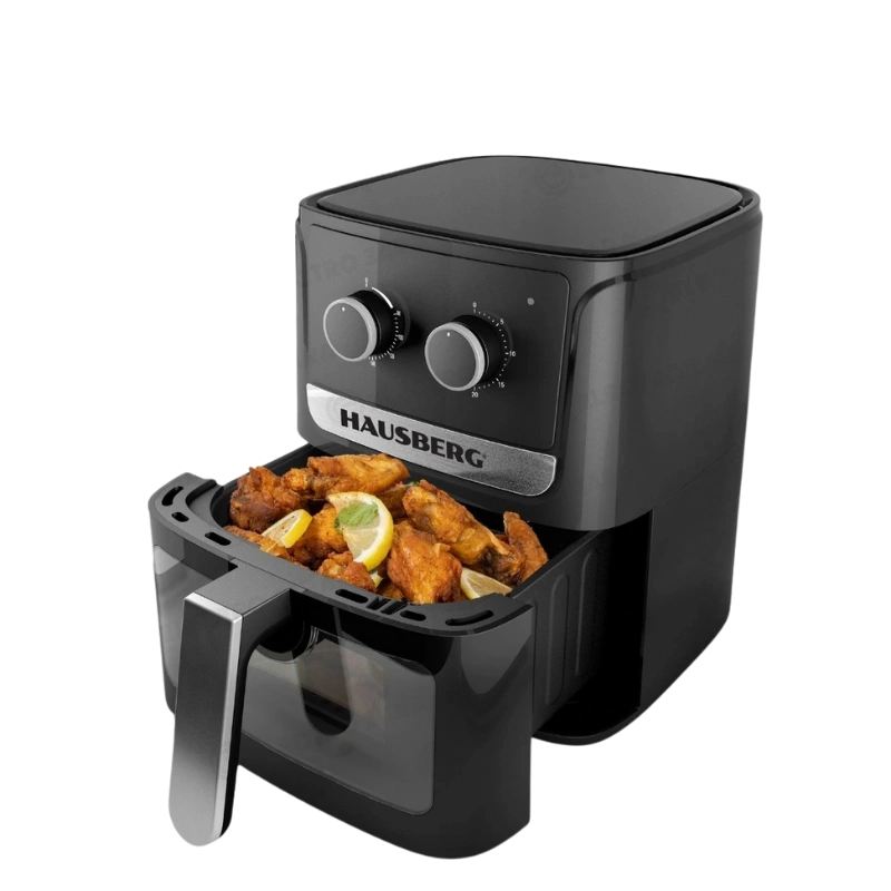 Hausberg HB-2340 Airfryer – Friteuse à Air Électrique 5,0L avec Minuterie, Thermostat Réglable et Cuisson Saine Sans Huile 1500W