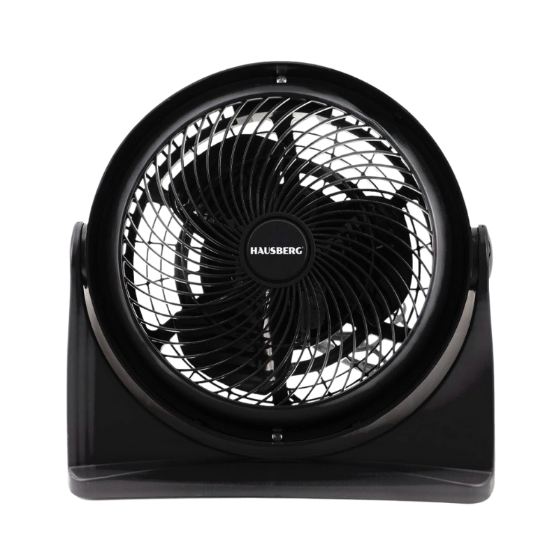 Hausberg HB-5910NG Ventilateur Turbo de Table 30W – 3 Vitesses, Silencieux et Design Noir 2 en 1 Sol & Bureau