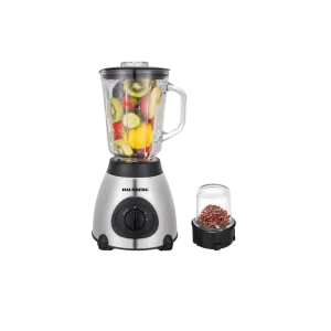 Hausberg HB-7762 Blender avec Moulin 600W – Bol Verre 1.5L, 3 Vitesses, Lames Inox et Corps Inox