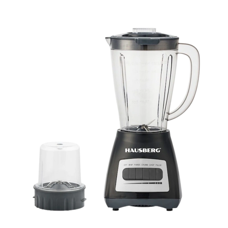 Hausberg HB-7772NG Blender Électrique 500W – Bol 1.5L, 4 Vitesses, Lames Inox & Moteur Cuivre Noir