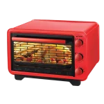 Ertone ERT-MN9060RS Mini-Four Électrique 36L – 1420W, Thermostat & Minuterie Réglables, Grill Cr-Ni Durable, Rouge
