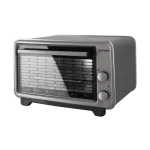 Ertone ERT-MN9135GR Mini-Four Électrique 36L – 1420W, Thermostat Réglable, Grill Cr-Ni Inoxydable, Intérieur Émaillé Fe-Al, Gris