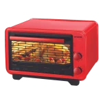 Ertone ERT-MN9135RS Mini-Four Électrique 36L – 1420W, Thermostat Réglable, Grill Cr-Ni Inoxydable, Intérieur Émaillé Fe-Al, Rouge