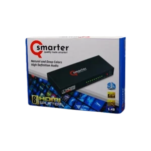 Qsmarter Splitter HDMI 8-1 – Répartiteur 1 Entrée vers 8 Sorties, 4K Ultra HD, HDCP Compatible, 5W