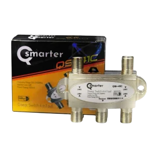 Qsmarter QS-41C Switch Satellite 4 Entrées – Répartiteur HDMI/LNB Haute Performance, Connexion Stable et Installation FacileCH 4