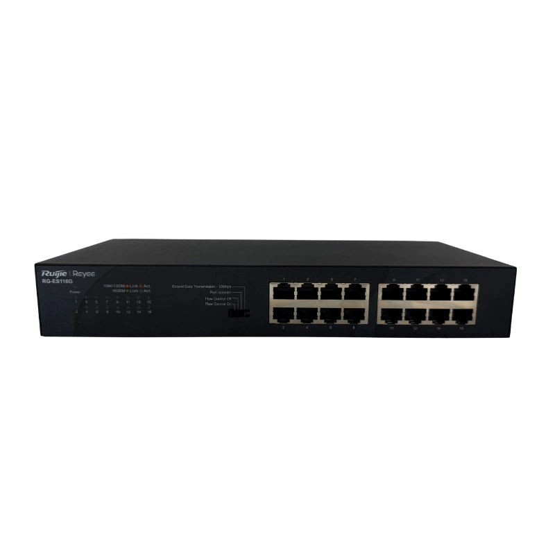 Ruijie RG-ES116G Switch Non-Administrable 16 Ports Gigabit – Haute Fiabilité, Grand Buffer et Gestion Cloud