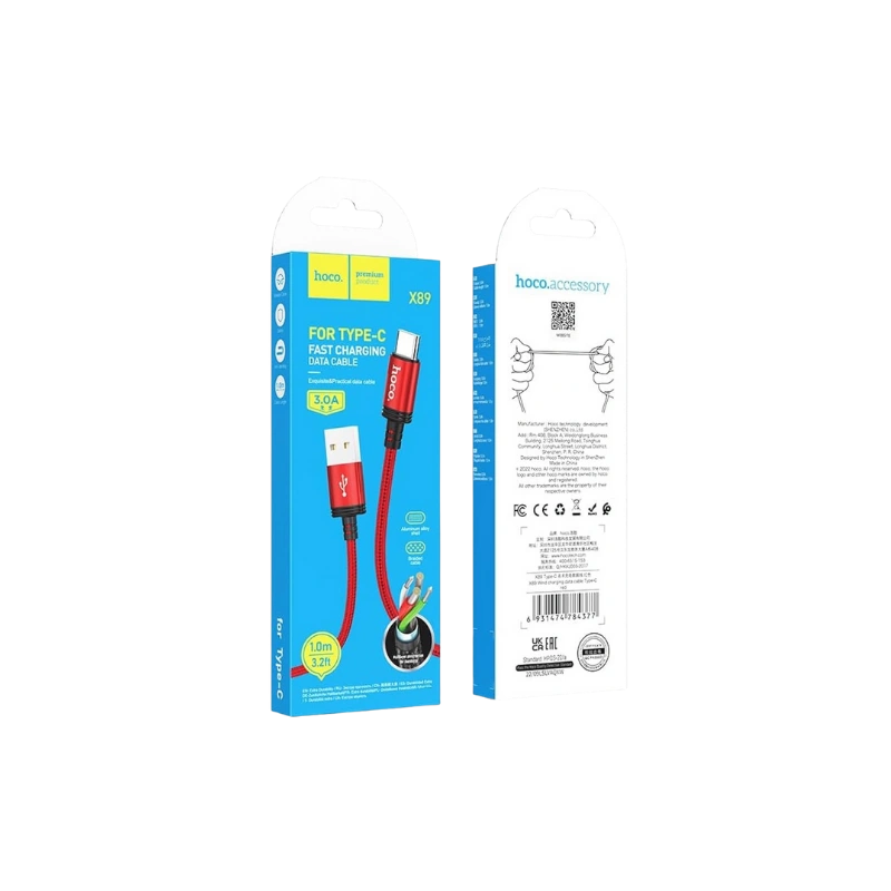 HOCO CAB20X89MIC Câble Fast Charging 2.4A X89 Micro USB – Charge Rapide, Fiable et Résistant