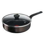 TEFAL B5543202 Poele Sauteuse Easy Cook & Clean 24cm avec Couvercle – Revêtement Titanium Antiadhésif