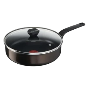 TEFAL B5543202 Poele Sauteuse Easy Cook & Clean 24cm avec Couvercle – Revêtement Titanium Antiadhésif