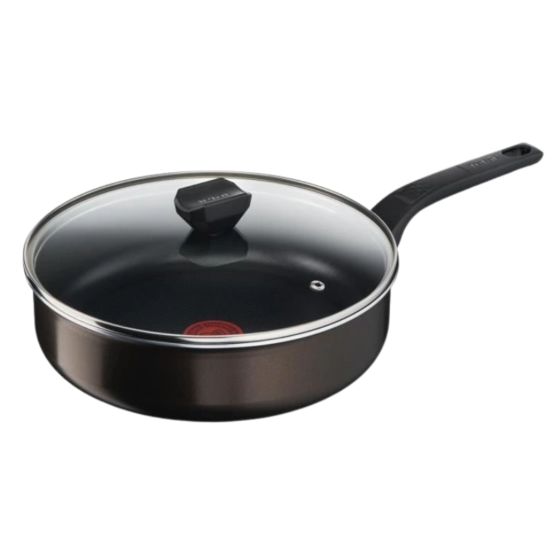 TEFAL B5543202 Poele Sauteuse Easy Cook & Clean 24cm avec Couvercle – Revêtement Titanium Antiadhésif