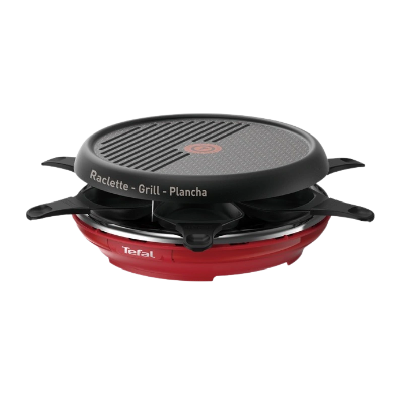 TEFAL RE12A512 Raclette Colormania Grill Plancha 6 Coupelles – Appareil 3 en 1 avec Thermo-Spot et Revêtement Antiadhésif