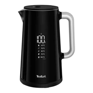 TEFAL KO850810 Bouilloire Électrique 1,7L – Thermostat Réglable, 2200W, Filtre Anti-Calcaire, Design Noir Élégant