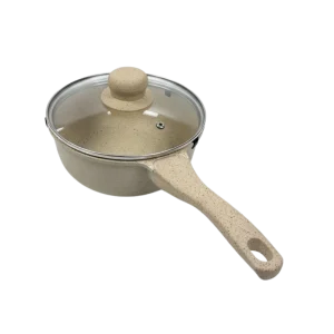 TATCH MP1880 Casserole 18 cm avec Couvercle – Casserole Antiadhésive en Pierre Pressée Haute Qualité
