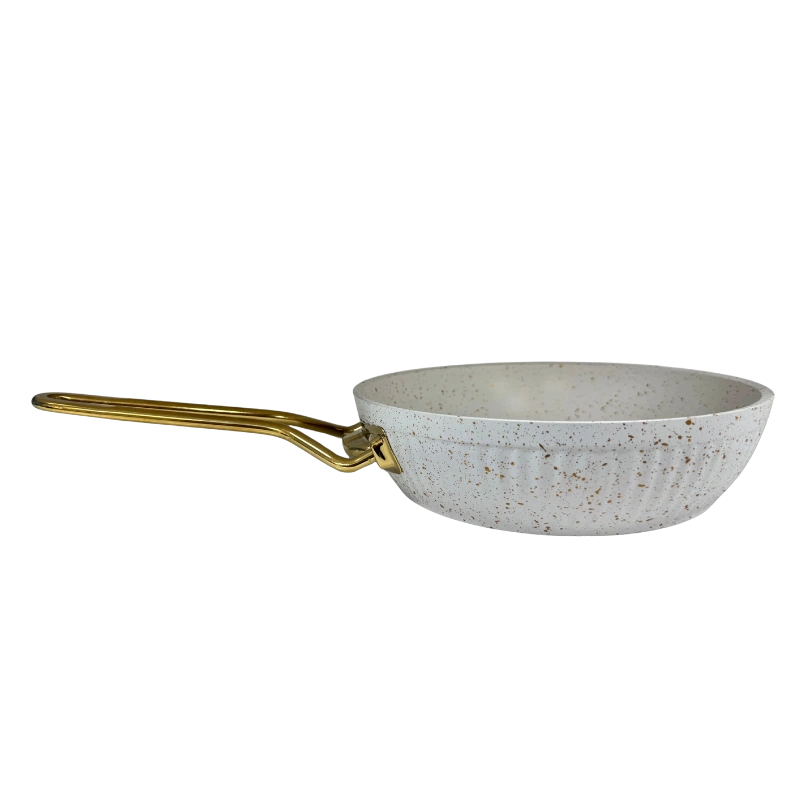 TATCH Poêle Granit 24 cm Dorée – Poêle Antiadhésive Premium avec Manche Doré Élégant