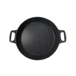 TATCH KHHXP36 Poêle à Paella 36 cm – Plat à Paella en Acier Antiadhésif Noir Sain et Écologique