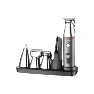 Kemei KM-5857 Tondeuse à Cheveux et Barbe Professionnelle – Haute Puissance, USB Rechargeable, Écran LCD