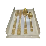 TATCH BC3023G Coffret de Couverts Dorés – Set 4 Pièces Luxe en Acier Inoxydable