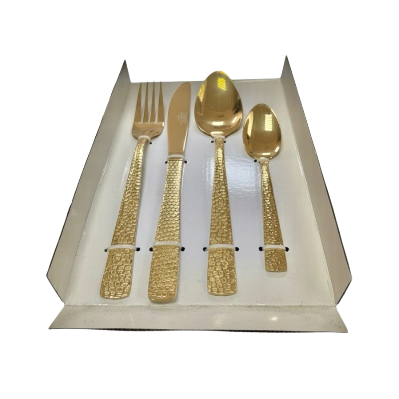 TATCH BC3023G Coffret de Couverts Dorés – Set 4 Pièces Luxe en Acier Inoxydable