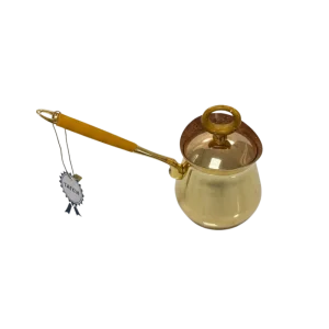 TATCH 60OZ_COFFEE Zizoua Gold avec Couvercle 240 ml – Cafetière Turque en Aluminium Doré,