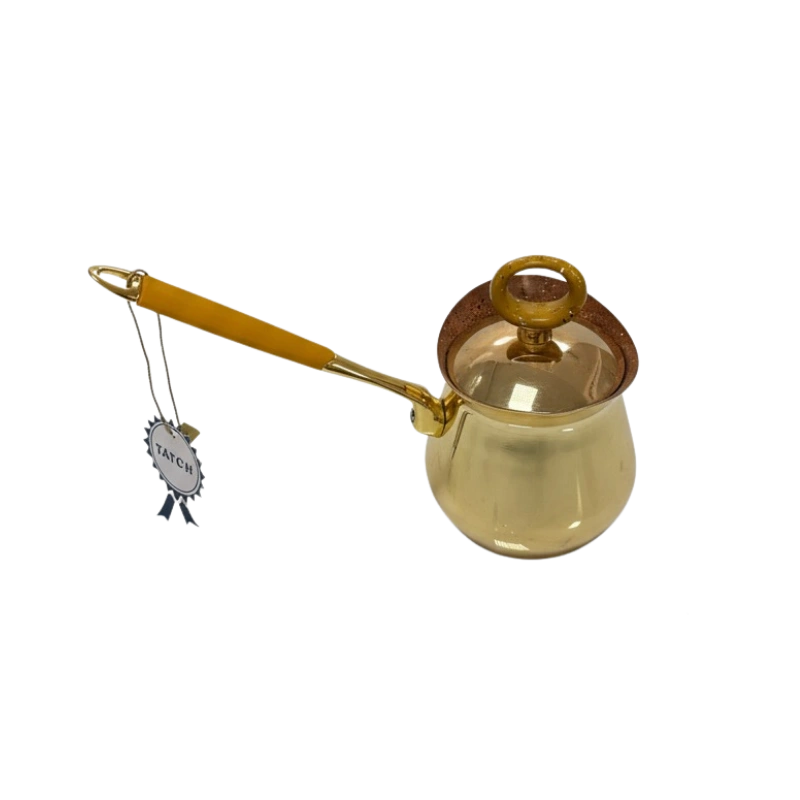 TATCH 60OZ_COFFEE Zizoua Gold avec Couvercle 240 ml – Cafetière Turque en Aluminium Doré,