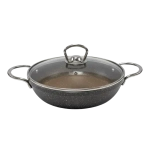 TATCH SAUTEUSE_26 – Sauteuse Granit 26 cm avec Couvercle en Verre Trempé