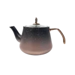 TATCH TEA_POT_1.75 – Théière Granit 1,75 L Noir et Cuivre avec Couvercle en Verre Trempé
