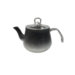 TATCH TEA_POT_1LG – Théière Granit 1L Noir et Argent avec Couvercle en Verre Trempé