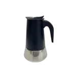 TATCH JUN400-NOIR – Cafetière Italienne 4 Tasses Noire en Aluminium et Inox