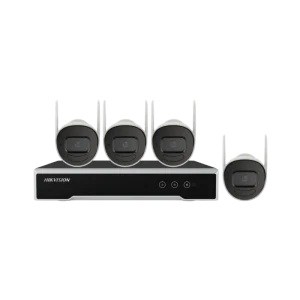 HIKVISION NK42W0HD – Kit de Vidéosurveillance Wi-Fi 4 Caméras 1080p avec NVR Sans Fil, Vision Nocturne et Stockage 1 To