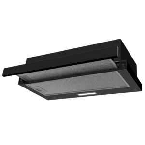 Schneider F560BL-SCH – Hotte Télescopique 60 cm Noire, Aspiration Puissante & Design Intégré