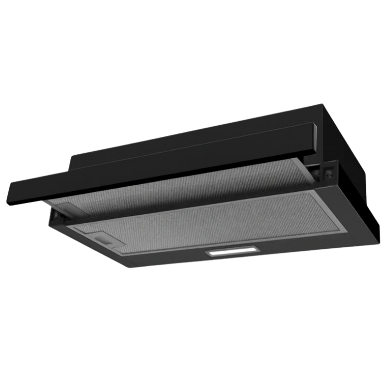 Schneider F560BL-SCH – Hotte Télescopique 60 cm Noire, Aspiration Puissante & Design Intégré