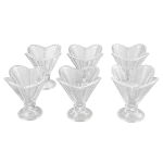 Bonomi F167 Set de 6 Coupes à Glace Carrées Fleur – Élégantes, Transparentes et Résistantes