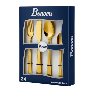 Bonomi 6019G Couverts de Table – Ensemble Élégant en Acier Inoxydable, Solide et Raffiné