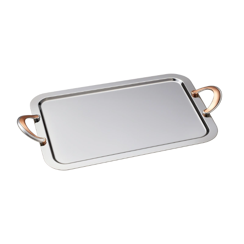 Bonomi Seden T-2 Plateau en Inox avec Anses Argentées – Élégant, Résistant et Pratique