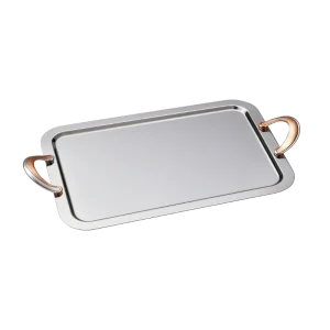 Bonomi Seden T-1 Plateau en Inox avec Anses Dorées – Élégant, Solide et Raffiné