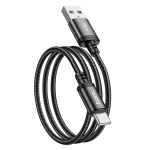 HOCO X89 Wind Câble USB à USB-C (3 A, Gaine Nylon Tressée, Connecteurs Alliage Aluminium)
