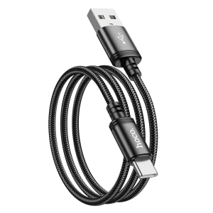 HOCO X89 Wind Câble USB à USB-C (3 A, Gaine Nylon Tressée, Connecteurs Alliage Aluminium)