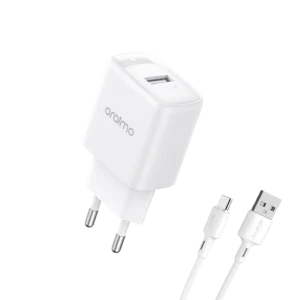 oraimo OCW-E66SC53 – Chargeur mural compact 10 W + câble Type-C 1 m, Charge fiable & Sécurité intégrée