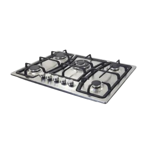 Venezia Plaque de Cuisson 5 Feux 70 cm Inox – Gaz, Grilles Fonte, Allumage Électrique
