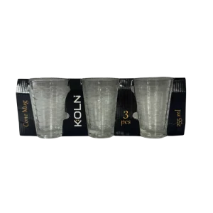 KOLN Verres à Eau 255 ml – Lot de 3 Gobelets en Verre Transparent Élégants
