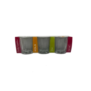 KOLN Verres à Eau Turky Tumbler 250 ml – Lot de 3 Gobelets en Verre Transparent Élégants